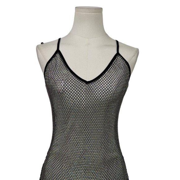 Hot & Delicious Women’s Black Sheer Mesh Dress Stretchy Design Size L - New - Picture 5 of 10